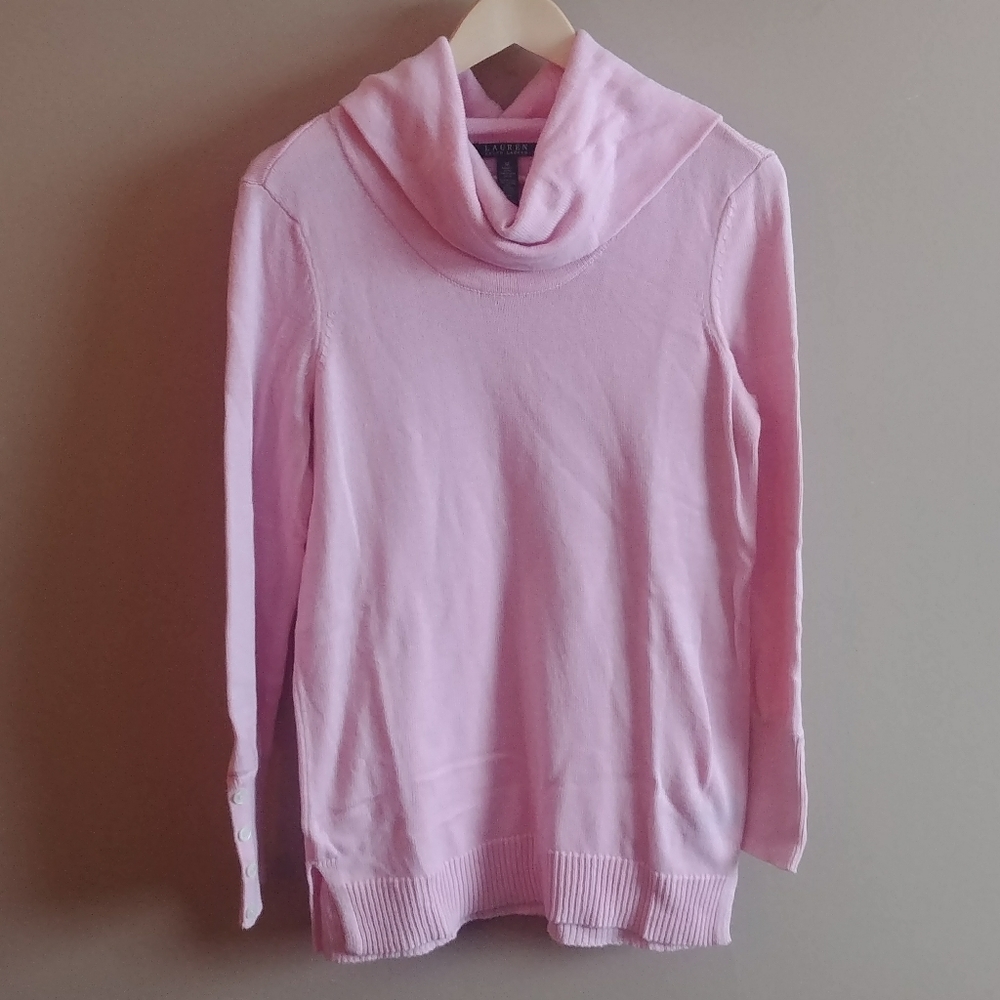 Ralph Lauren Pink Cowl Neck Sweater. Excellent Condition. Medium - Picture 7 of 11